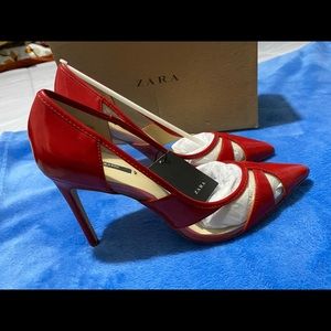 New with tags ZARA red heels pumps shoes